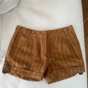 Tommy Hilfiger Linen Brown Striped Women's Shorts